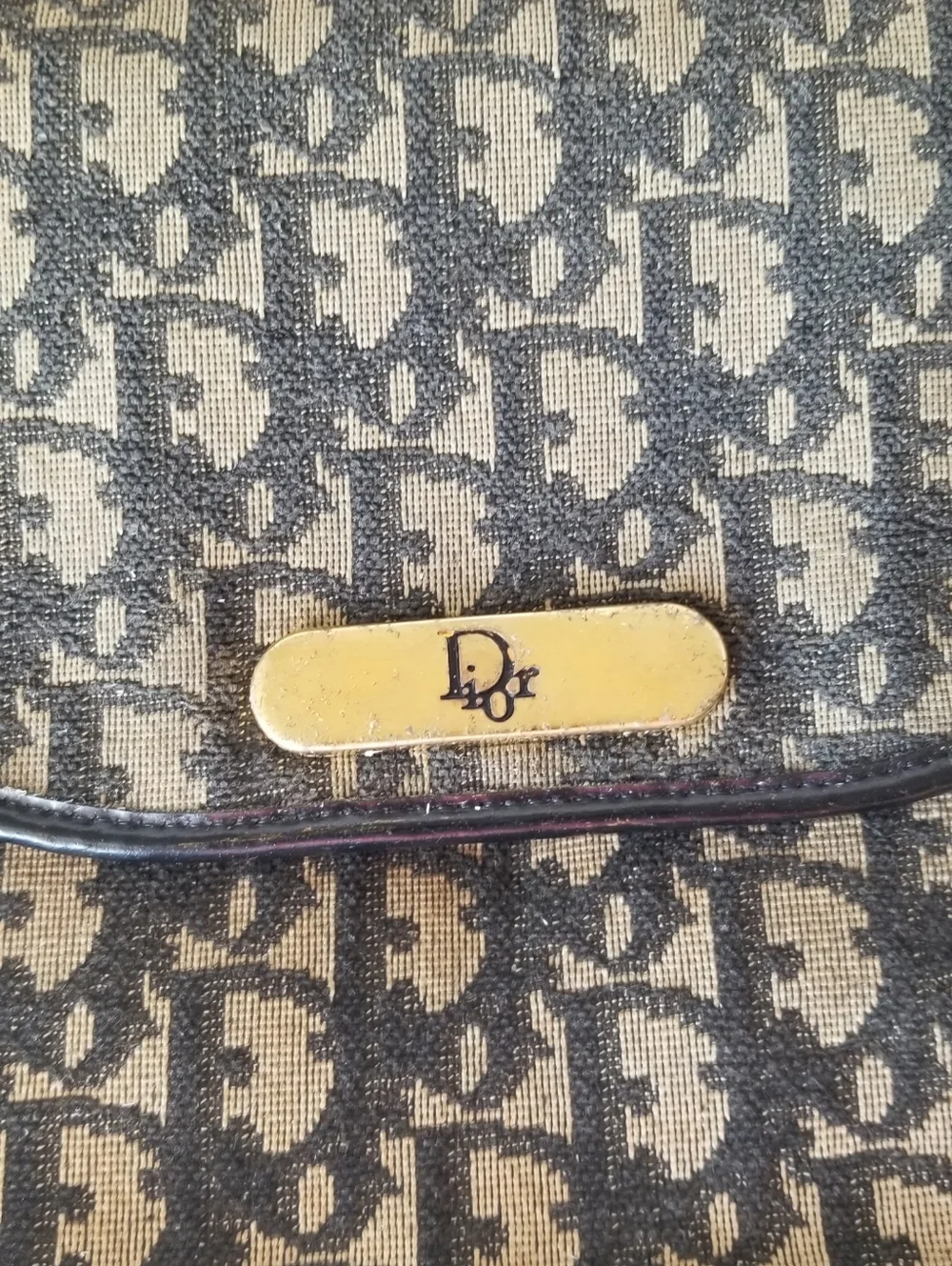 Vintage Dior Black & Beige Monogram Crossbody Bag - Picture 7 of 7